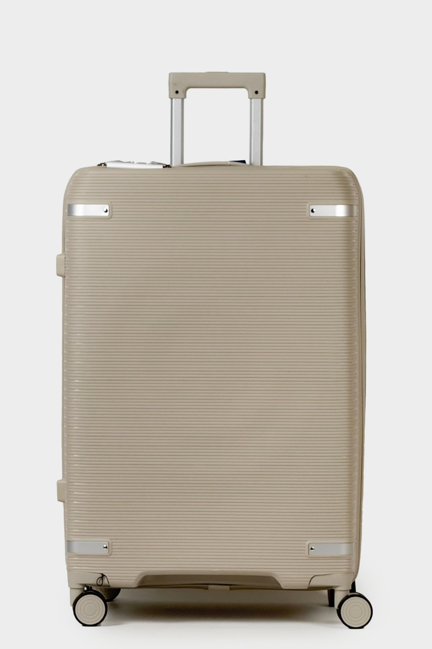 Велика пластикова валіза Tourist 607-1-KHA бежева, фото 1