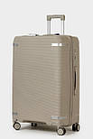 Велика пластикова валіза Tourist 607-1-KHA бежева, фото 2