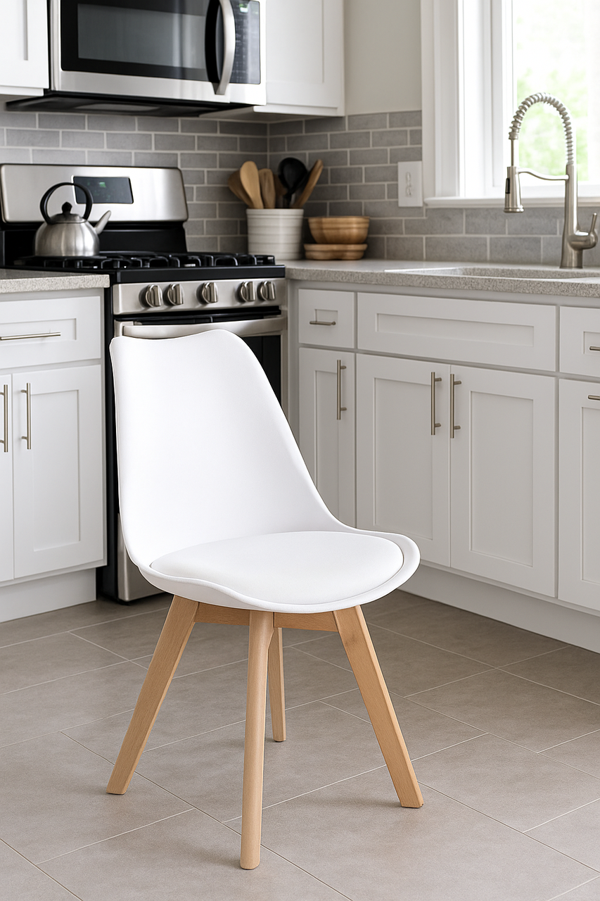 Стілець кухонний скандинавський білий ATTE, фото 1