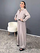 Жіночий костюм із жатки 42-44, 46-48 чорний, фото 5