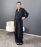 Жіночий костюм із жатки 42-44, 46-48 чорний, фото 3