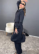 Жіночий костюм із жатки 42-44, 46-48 чорний, фото 4