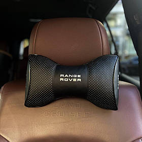 Подушка на підголовник в авто з логотипом Range Rover чорна 1 шт