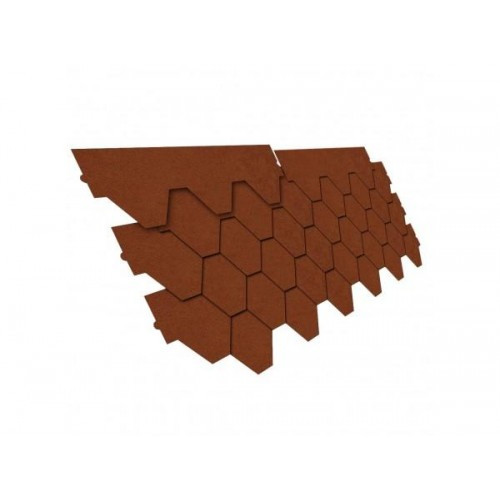 Бітумна черепиця Nexler Трапеція 800мм коричнева (3м2/пак)