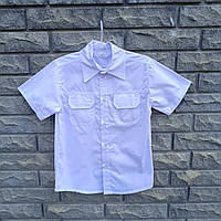 Сорочка біла, короткий рукав з кишенями