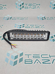 Фара додаткова LED, прямокутна, 155×44×47 мм (Д×В×Ш), 54 Вт, ближнє світло, 3030 (white+yellow)