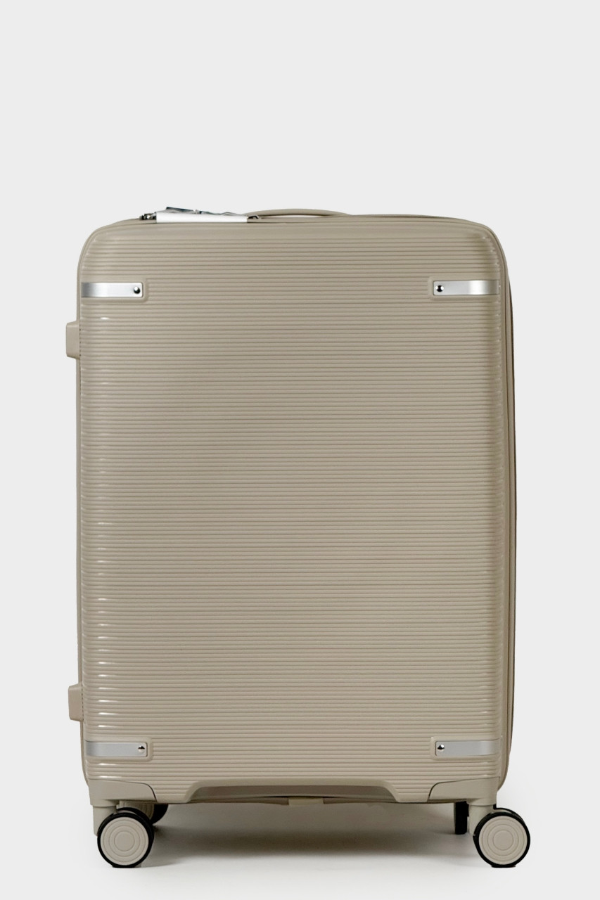 Маленька пластикова валіза ручна поклажа Tourist 607-3-KHA бежева, фото 1