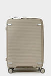 Середня пластикова валіза Tourist 607-2-KHA бежева, фото 2