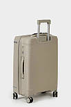 Середня пластикова валіза Tourist 607-2-KHA бежева, фото 4