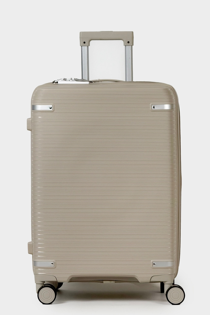 Середня пластикова валіза Tourist 607-2-KHA бежева, фото 1