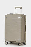 Середня пластикова валіза Tourist 607-2-KHA бежева, фото 3