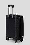 Маленька пластикова валіза ручна поклажа Tourist 607-3-BL чорна, фото 5