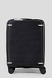 Маленька пластикова валіза ручна поклажа Tourist 607-3-BL чорна, фото 3