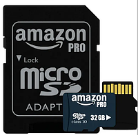 Карта памяти Micro SDHC 32GB быстрая для фото и видео хранения данных с адаптером