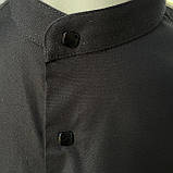 Сорочка Aristino чоловіча класична однотонна стійка стрейч кнопки 44 чорний, фото 5