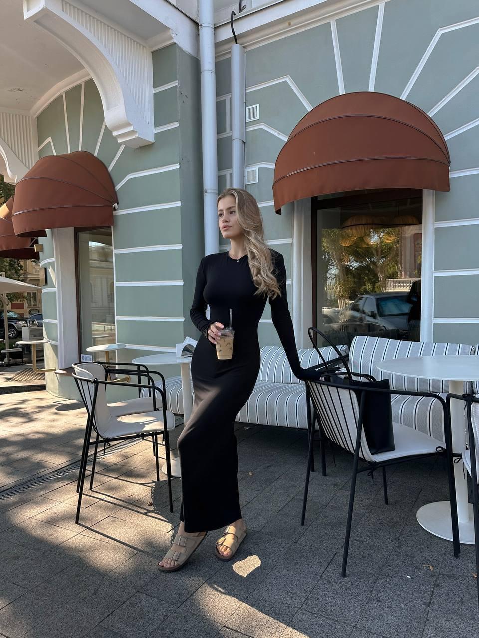 Жіноча сукня з віскози XS-M чорний, фото 1