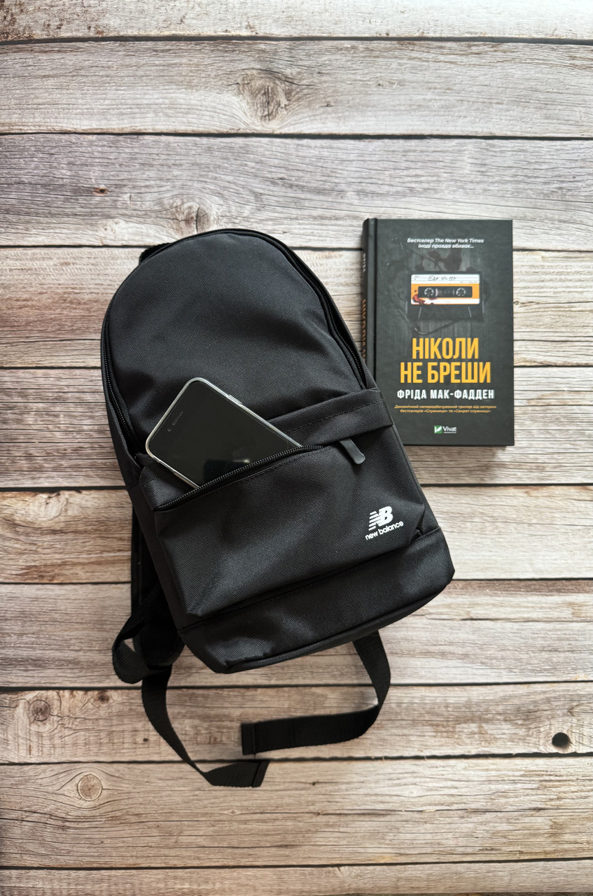 Маленький чорний рюкзак New Balance міні рюкзак нью баланс, фото 1