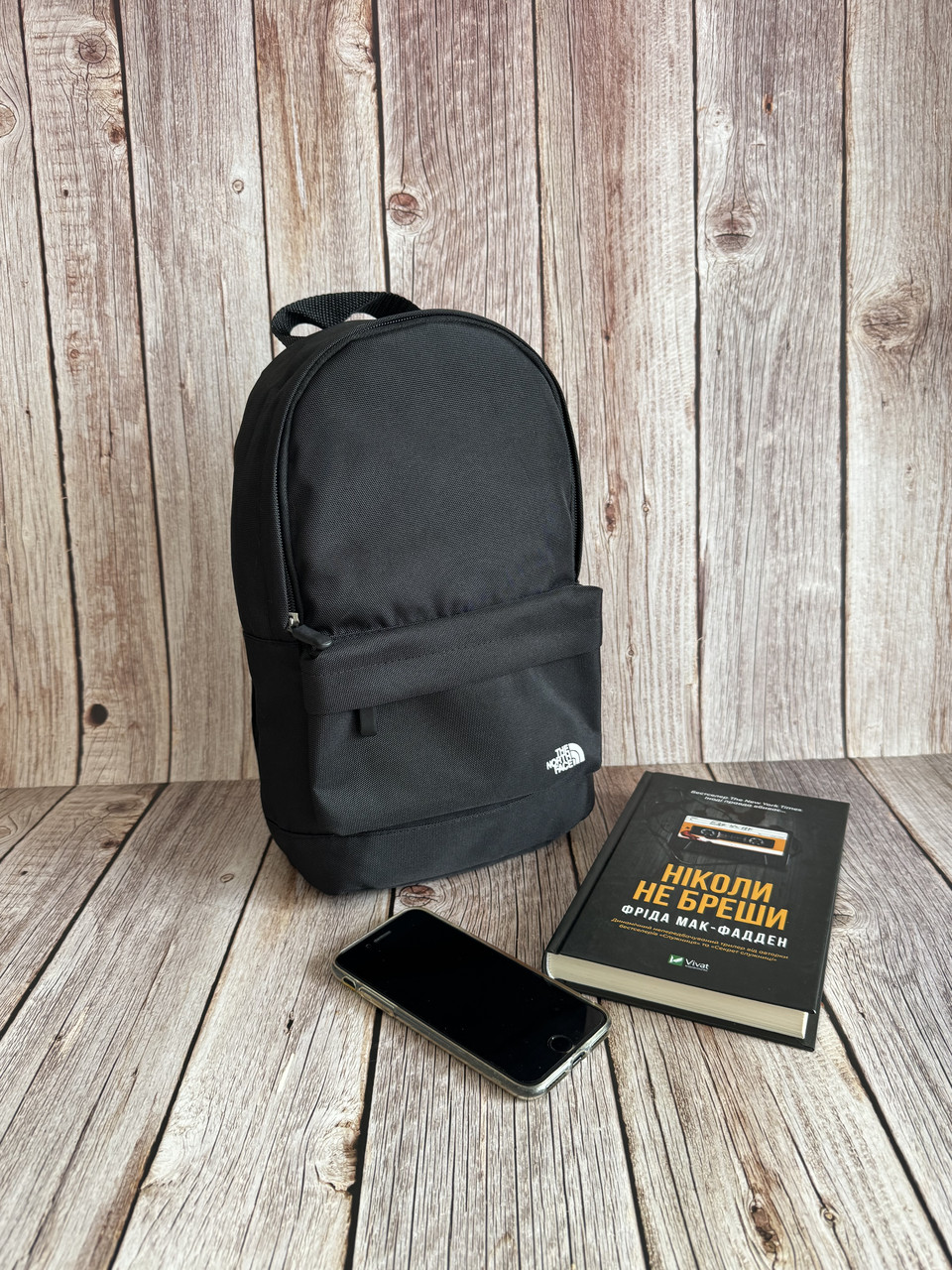 Маленький чорний рюкзак The North Face спортивний міні рюкзак ТНФ, фото 1