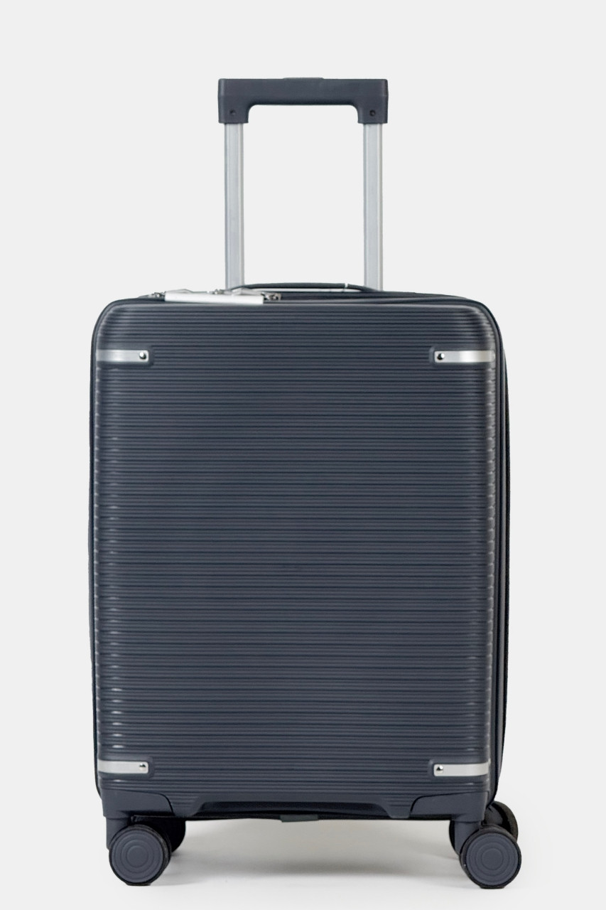 Маленька пластикова валіза ручна поклажа Tourist 607-3-GR сірий, фото 1