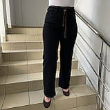 Джинси жіночі палаццо зі стрейчем прямі 26 чорні, фото 3