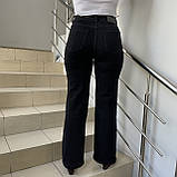 Джинси жіночі палаццо зі стрейчем прямі 26 чорні, фото 6