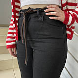 Джинси жіночі палаццо зі стрейчем прямі 26 чорні, фото 8