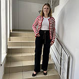 Джинси жіночі палаццо зі стрейчем прямі 26 чорні, фото 2