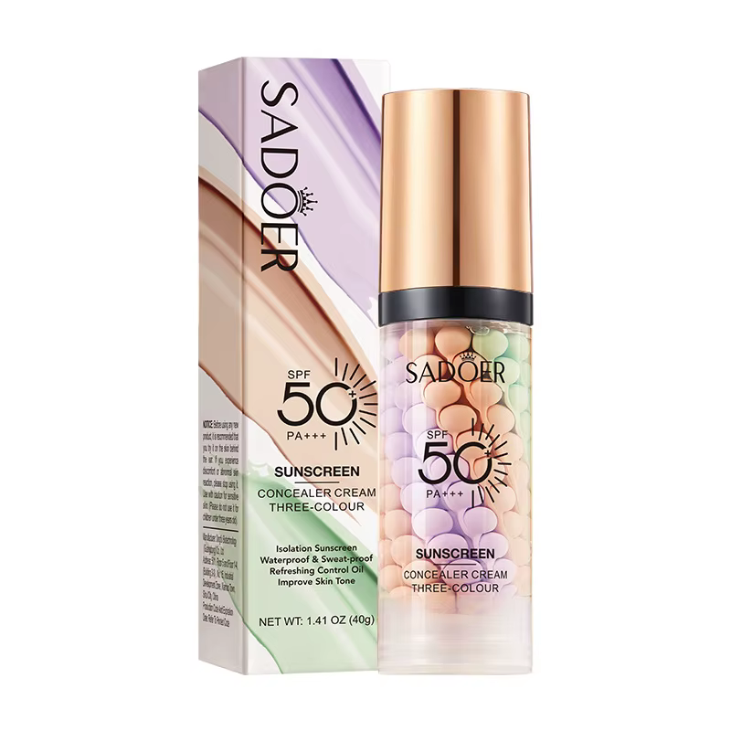 База під макіяж SADOER Three Color Sun Block Repair Cream SPF50+ PA+++ 40 г