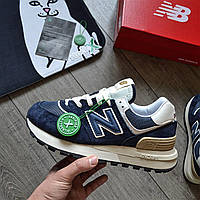 Чоловічі кросівки New Balance 574 Legacy 'Navy Angora' весна-осінь сині. Живе фото