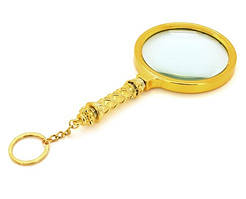 Лупа з позолотою діаметр 80 мм збільшення у 8 разів