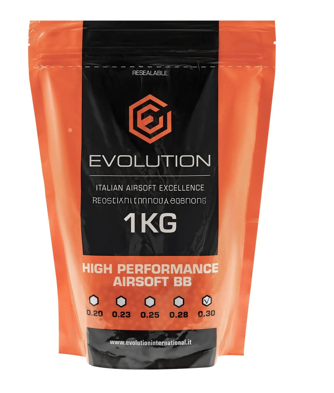 Страйкбольні кульки Evolution 0,30 High Performance BB 6 мм white (BBEA30-BOX)