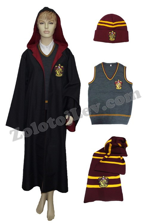 Костюм Грифіндор мантія, жилет, шарф, шапка, фото 1