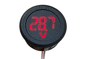 Вольтметр D-SUN DC 5-100 В круглий (червоні цифри)