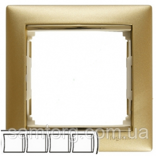 Рамка 4 поста матове золото Legrand Valena 770304