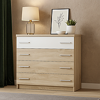 Стильний сучасний комод дуб сонома на 4 шухляди 1 метр для речей білизни в спальню ЛДСП Маркос Мебель Сервіс