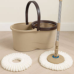 Швабра з відром кругла, SPEED 8 clean expert, LY-911, Бежевий/ Комплект швабра з відром/Швабра для миття