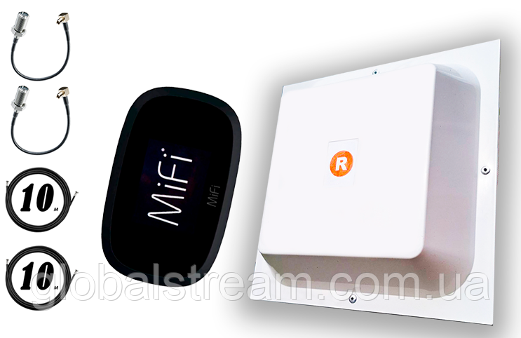 Повний комплект 4G/LTE/3G WiFi Роутер Novatel Verizon MiFi 8000 LTE Cat 18 до 1.2 Гб/с + MiMo антеною 2×17dbi, фото 1