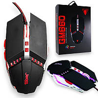 Ігрова мишка Jedel GM660 дротова з LED підсвічуванням, 1600 DPI, Дротова ігрова миша, чорна