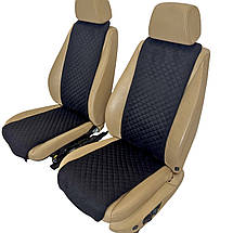 Накидки універсальні чохли - майки на 2 передні та заднє сидіння авто з алькантари, чорні (Вузькі), фото 2