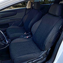 Накидки універсальні чохли - майки на 2 передні та заднє сидіння авто з алькантари, чорні (Вузькі), фото 5