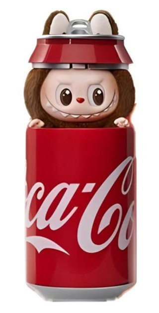 М'яка іграшка Лабубу. Labubu брелок 18 см в банці кока кола, фото 1