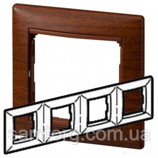 Рамка 4 поста тоноване дерево Legrand Valena 770314, фото 1