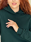 Жіноче худі оверсайз осінньо-весняне зелене Кофта з капюшоном бавовняна, фото 4