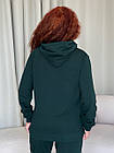 Жіноче худі оверсайз осінньо-весняне зелене Кофта з капюшоном бавовняна, фото 2