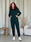 Жіноче худі оверсайз осінньо-весняне зелене Кофта з капюшоном бавовняна, фото 3