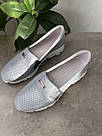Перфоровані блакитні шкіряні мокасини 37 та 39 р-ри, фото 9
