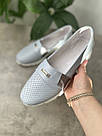 Перфоровані блакитні шкіряні мокасини 37 та 39 р-ри, фото 8