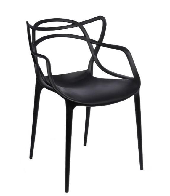 Стілець для кафе, бару, тераси VEGAS чорний з поліпропілен, штабелюється, фото 1