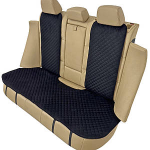 Накидка універсальна чохол - майка на заднє сидіння авто з алькантари, чорна (диван + 2 спинки)