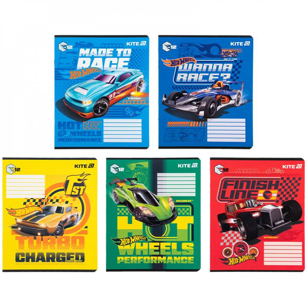 Зошит 12_листів клітинка "KITE" / Hot Wheels
